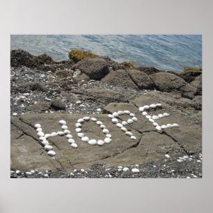 Hoop - Schelpenkunst op het strand Poster