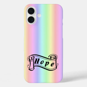 Hoop scroll op regenboog iPhone 16 plus hoesje