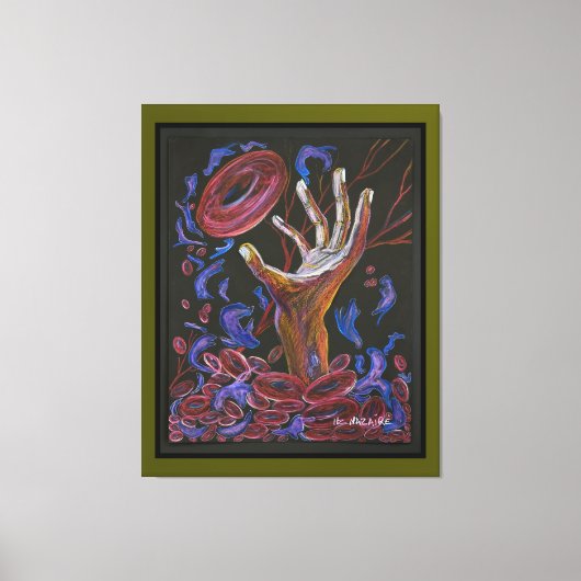 Hoop - Sikkelcel Art Canvas Groen (Voorkant)