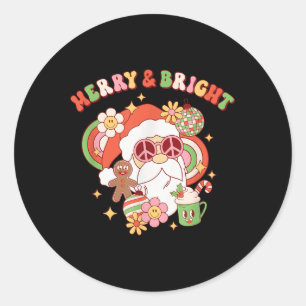 Hoop Sinterklaas Vrolijk en helder Groovy Kerstmis Ronde Sticker