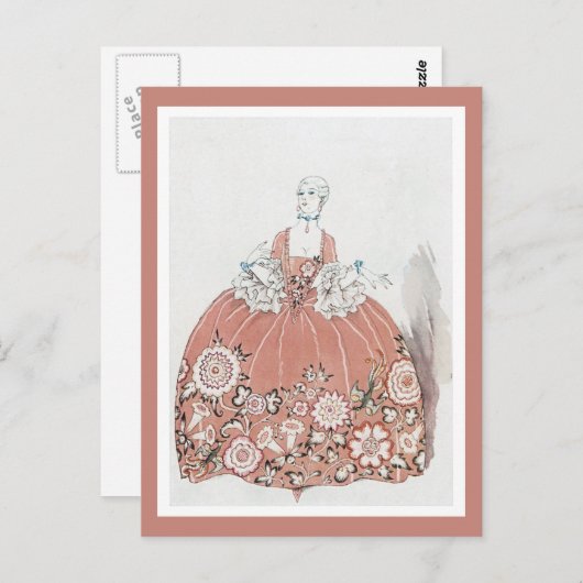 Hoop Skirt in Dusty Pink Briefkaart (Voorkant / Achterkant)