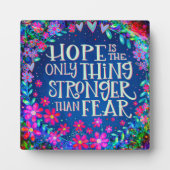  hoop Sterker dan angst Quote Inspirivity Fotoplaat (Voorkant)