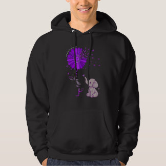 Hoop Strijd Genees Paarse Bloem Olifant Alzheimer Hoodie