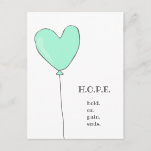 Hoop - Teal ballon met een zoete motivatie spreuk Briefkaart