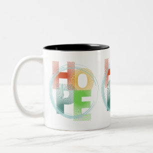 hoop tweekleurige koffiemok