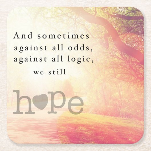 Hoop Vierkante Kartonnen Onderzetter (Voorkant)