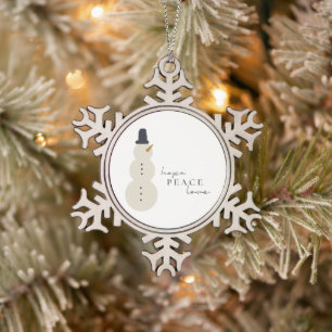 hoop vredesliefde. Kerstmis Sneeuwman Ornament