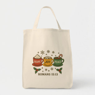 Hoop vreugde Vrede en Cacao Tote Bag