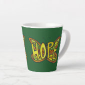 Hoop Woord Kunst Groene Vlinder Vleugel Koffie Cup Latte Mok (Rechterhoek)
