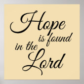 Hoop wordt gevonden in het Poster des Heren (Voorkant)