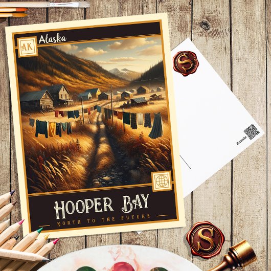 Hooper Bay, Alaska | Carte postale Vintage