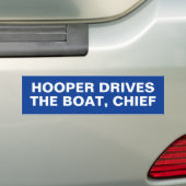 HOOPER BESTUURT DE BOOT, CHEF BUMPERSTICKER (Op auto)