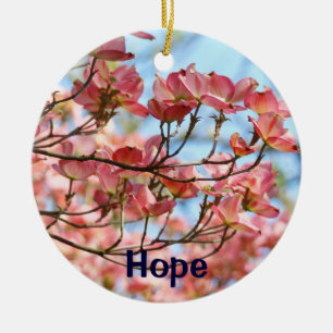 Hoopgeschenken die siervoorwerpen hangen Roze Dogw Keramisch Ornament
