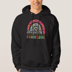 Hoopiest Paraprofessional Polka Dot Rainbow Happy Hoodie