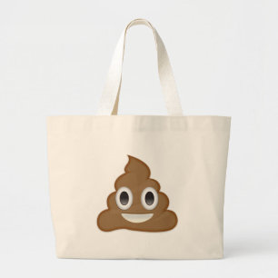 hoopje poep emoji grote tote bag
