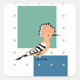 hoopoe vierkante sticker