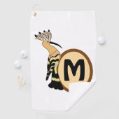 Hoopoe Whimsical Bird Monogram Golfhanddoek (Insitu)