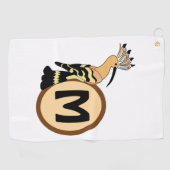 Hoopoe Whimsical Bird Monogram Golfhanddoek (Horizontaal)