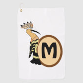 Hoopoe Whimsical Bird Monogram Golfhanddoek (Voorkant)