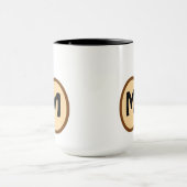 Hoopoe Whimsical Bird Monogram Mok (Midden)