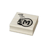 Hoopoe Whimsical Bird Monogram Rubberstempel (Stempel)