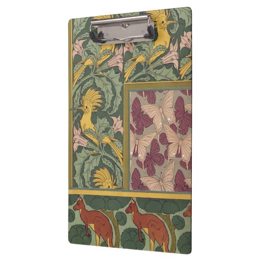 Hoopoes & Jimson Weed Birds & Floral Art Nouveau Klembord (Links)