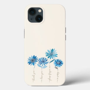 Ho'oponopono & Boheemse blauwe bloemen iPhone 13 Hoesje