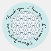 Ho'oponopono & Flower of Life Ronde Sticker (Voorkant)