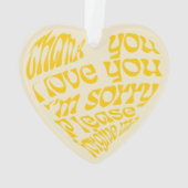 Ho'oponopono Hartvormige tekst geel Ornament (achterkant)