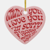 Ho'oponopono Hartvormige tekst Rood Keramisch Ornament (Voorkant)