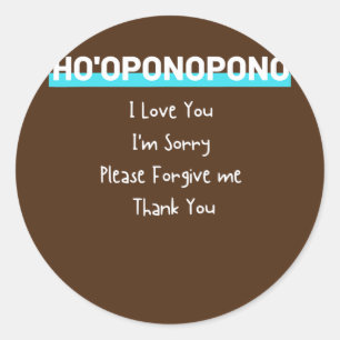 Ho'oponopono Hawaiian Prayer en Meditations Yoga Ronde Sticker
