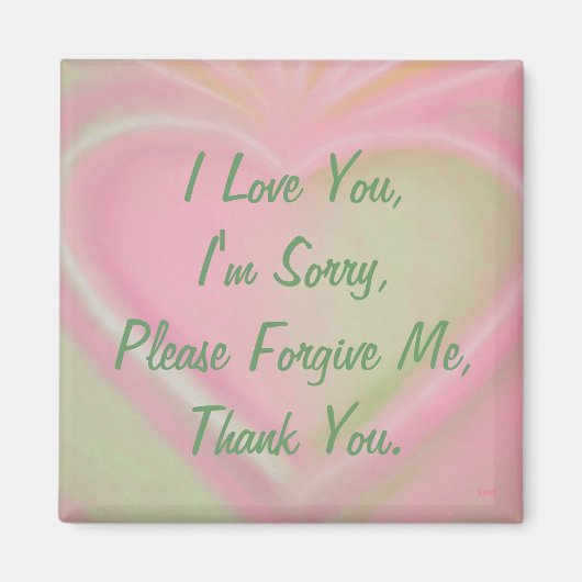 Ho'oponopono magneet-roze hart magneet (Voorkant)