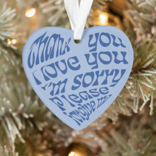 Ho'oponopono Texte en forme de coeur bleu