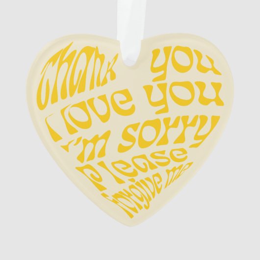 Ho'oponopono Texte en forme de coeur Jaune (dos)