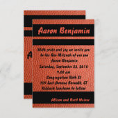 Hoops Bar Mitzvah Invitation Orange (Devant / Derrière)