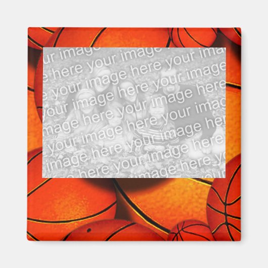 HOOPS: basketbal foto magneet (Voorkant)