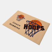 Hoops Basketball & Net Any Name Deuren Mat (Schuin)