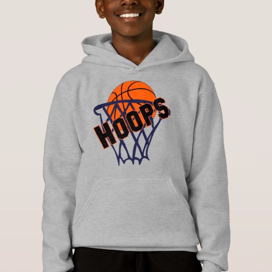 Hoops Basketball & Net Boys Sweat - shirt à capuch (Devant)