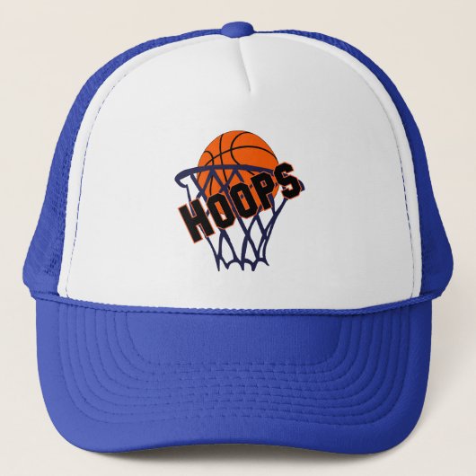 Hoops Basketball & Net Trucker Hat/Pet Trucker Pet (Voorkant)
