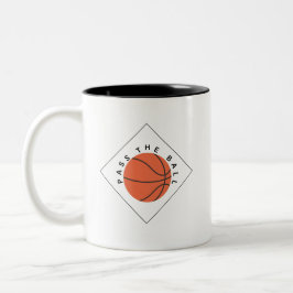 Hoops Before Coffee- Mug for Basketball Lovers Tweekleurige Koffiemok