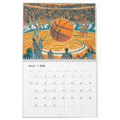 Hoops Dribble Basketbal Sport Gift kunstwerken Kalender (Mar 2026)