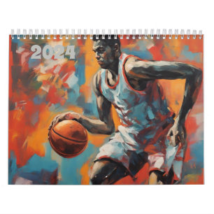 Hoops Dribble Basketbal Sport Gift kunstwerken Kalender