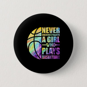 Hoops Girls onderschatten nooit een meisje dat spe Ronde Button 5,7 Cm