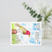 Hoopvolle vogel briefkaart (Staand voorkant)