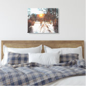 "HOOR DE SNEEUWCRUNCH" WINTER LAMPLICHT CANVAS (Insitu (Slaapkamer))