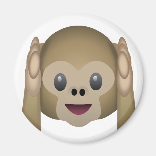 Hoor geen Kwaad Monkey Emoji Magneet (Voorkant)