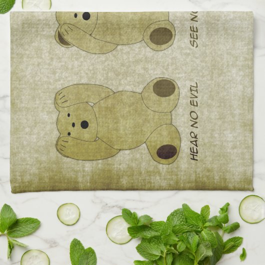 Hoor Geen kwaad Teddy Bears Kitchen Towel Theedoek (Gevouwen)