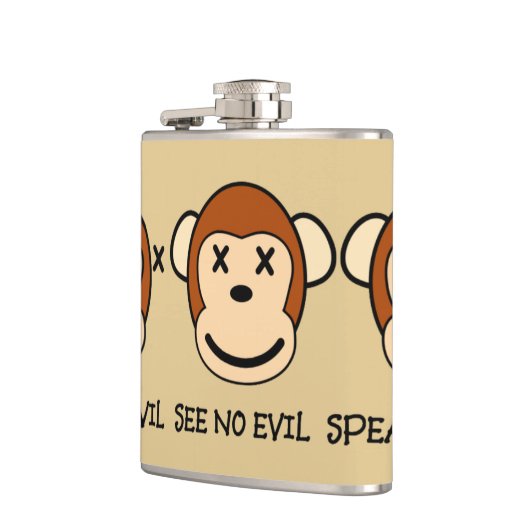 Hoor geen zwarte apen heupfles (Links)