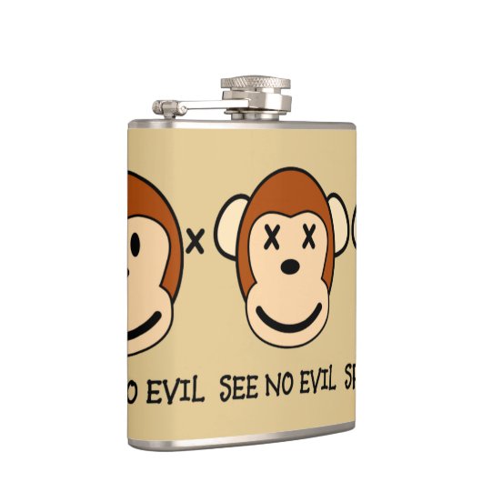 Hoor geen zwarte apen heupfles (Rechts)