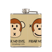 Hoor geen zwarte apen heupfles (Achterkant)